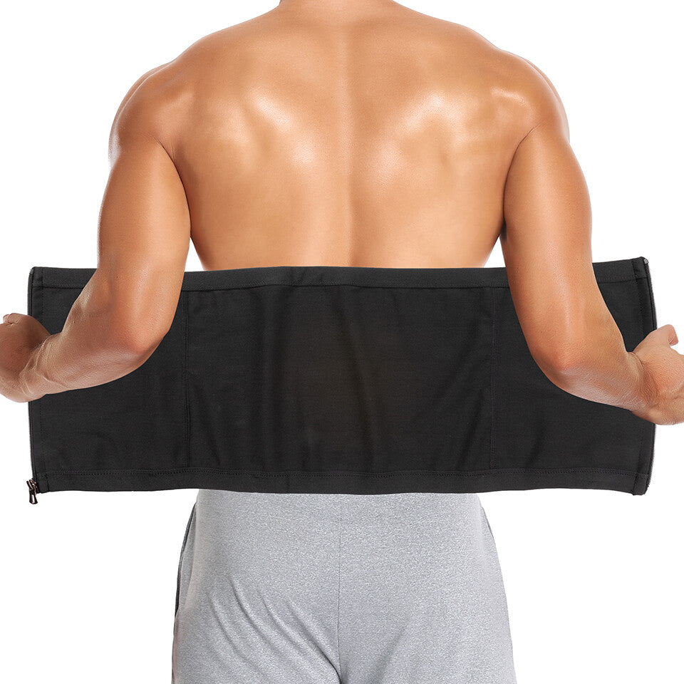 Men'S Waist Trimmer Sauna Belt Sweat Band Wrap Body Shaper Fat Burner Shapewear