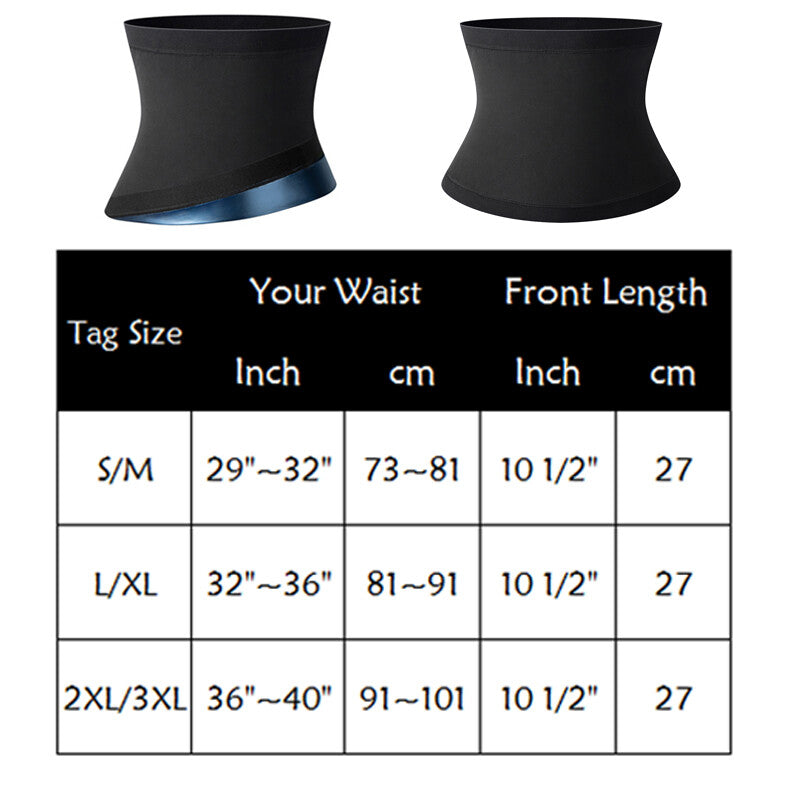 Men'S Waist Trimmer Sauna Belt Sweat Band Wrap Body Shaper Fat Burner Shapewear