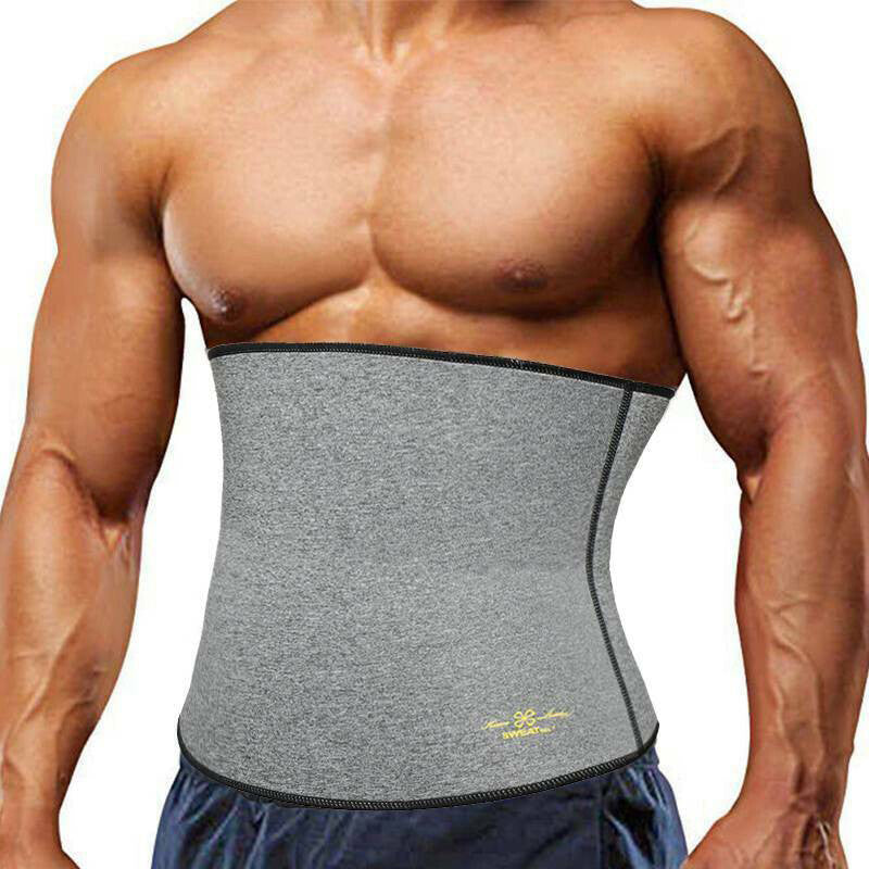 Men'S Waist Trimmer Sauna Belt Sweat Band Wrap Body Shaper Fat Burner Shapewear