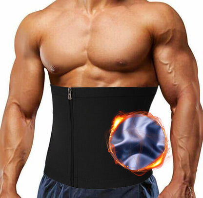 Men'S Waist Trimmer Sauna Belt Sweat Band Wrap Body Shaper Fat Burner Shapewear