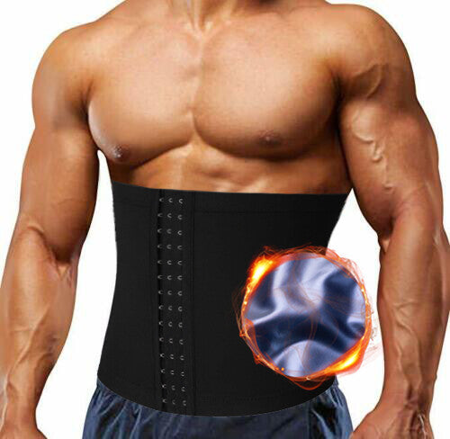 Men'S Waist Trimmer Sauna Belt Sweat Band Wrap Body Shaper Fat Burner Shapewear